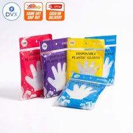 DVX Disposable Plastic Gloves 100PCS 50 Pairs for Kitchen Cooking Cleaning Salon and Daily Tasks