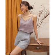 Áo 2 dây nữ Linen tưng gân xước dây đan chéo SLINEN trẻ trung chất vải Linen tưng mềm mát thích hợp 