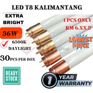(30PCS/BOX) WHOLESALESPRICE 36W 4FT T8 6500K DAYLIGHT LED TUBE LIGHT/LAMPU LED PANJANG MENTOL T8