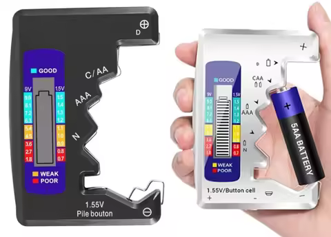 BT-886 Battery Tester Checker Battery Capacity Indicator For Battery C D 9V AA AAA 1.5V -Black