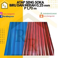 Terpopuler ATAP/GENTENG/SENG SOKA WARNA BIRU DAN MERAH 0,25mm P1,70m