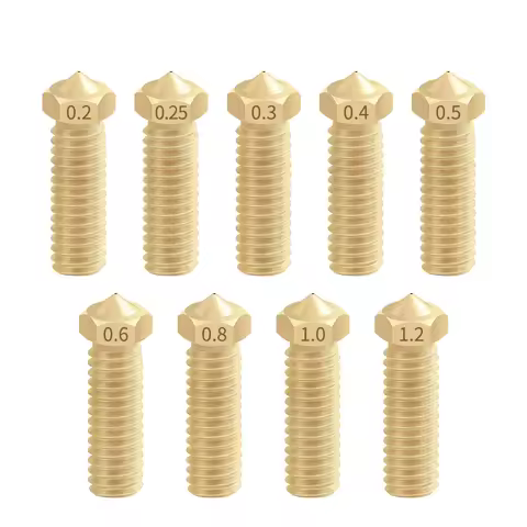 5Pcs/lot New Volcano 3D printer All metal brass E3D 1.75mm Lengthen extruder nozzle 0.4/0.6/0.8/1.0/