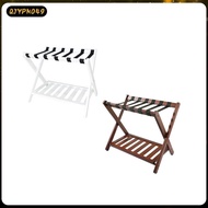 [qjypno49] Guest Room Bamboo Foldable Luggage Rack Multipurpose 26x17x21inch Portable