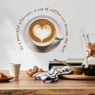 29x29cm Self-adhesive Wall Stickers with Heart and Coffee Patterns for Bedrooms and Home Decoration