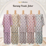 Baju Kurung Pesak Johor Pesak Biasa (BKP45) Material Swiss Cotton Licin
