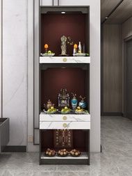 Modern Minimalist Home Living Room Three-Layer Cabinet with Door Buddha Altar Wealth God Guanyin Tem
