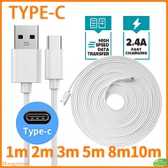 【Fast Ship】Long USB Type C Charger Cord 1M 2M 3M 5M 8M 10M USB C Type C Charger Cable Charging Data 