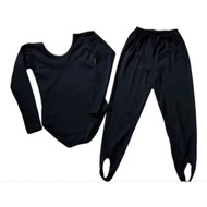 leotard and tights set for kids (black)
