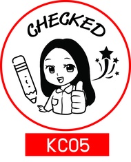 ตรายางครู ตรวจแล้ว CHECKED อนุบาล ประถม แบบสำเร็จรูป (ด้ามธรรมดา วงกลม 3.3)