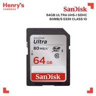 SANDISK 64GB ULTRA UHS-I SDHC 80MB/S 533X CLASS 10 SDSDUNC-064G - Henry's Cameras