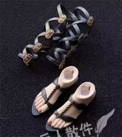 TBLeague PL2021-185A 1/6th Aset Goddess of Magic Black Version Lower Leg Armor Foot Model For 12inch