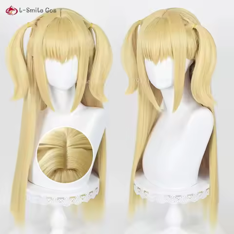 Anime Misa Amane L.Lawliet Yagami Light Cosplay Wig Black Brown Gold Heat Resistant Synthetic Hair M