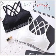 TANKTOP BRA / SPORTS BH WITHOUT WIRE TANK TOP SPORT GYM BRA SEXY FASHION IMPORT - 077