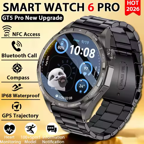 Smart Watch 6 Pro GPS NFC Smartwatch Men 466*466 AMOLED Screen Heart Rate Monitor Bluetooth Call IP6