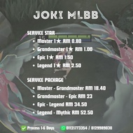 Rank Boosting/Joki Mobile Legends Murah/Rank Push