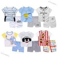 qh1nm666m_ 2Pcs/set Baby Suit Cotton T-shirt + Shorts Cartoon Short Sleeve for 6 Months-4 Years Kids