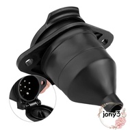 JONY Trailer Socket Connector, 24V 7 Pin Trailer Adapter, Durable Plastic Round 7 Pin Connector Car 