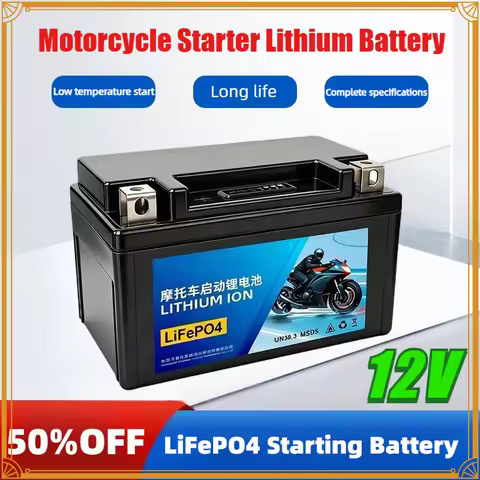 Motorcycle Battery 12V 4.0AH-30.0Ah CCA 200A-400A LiFePO4 Scooter Starter Built in BMS Lithium Batte
