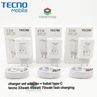 Tecno 33watt 45watt 70watt usb type c fast charging charger 100%Original
