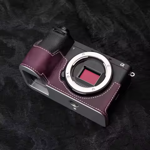 For Sony ILCE-6700 Case With Metal Base Handmade Genuine Leather Protective Case A6700 Half Case Vin