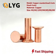 Copper countersunk head rivets GB869 percussion type flat head flat cone head solid rivets Copper d 