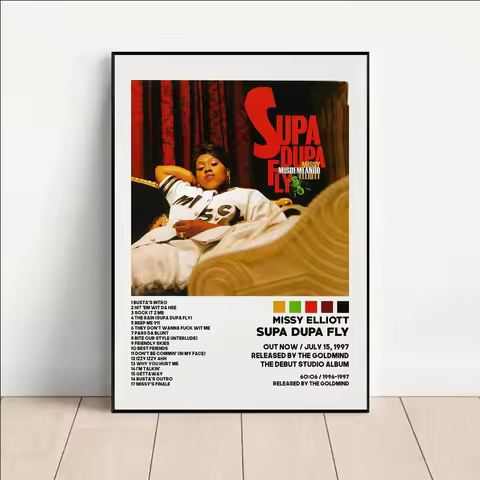 Poster Prints M-Missy Of Elliott Supa Dupa Fly Music Album Cover Wall Art Picture Canvas Painting Li