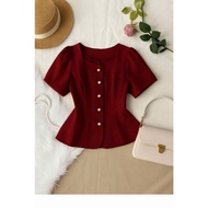 WOMEN'S SHORT SLEEVE PLEATED SHIRT H88