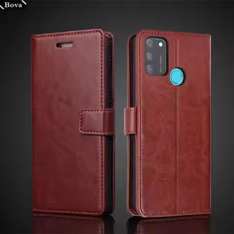 Card Holder Cover Case for Huawei Honor 9A Pu Leather Flip Cover Retro Wallet Phone Case Honor 9A Bu