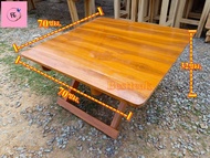 โต๊ะพับ โต้ะพับญี่ปุ่น โต๊ะปิกนิค โต๊ะอเนกประสงค์ ผลิตจากไม้สักแท้100% ขนาด 70x70x32 สีสักเคลือบเงาเห็นลายไม้
