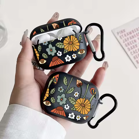 Colorful Floral and Mushroom Earphones Case for Airpods 1/2 3 4 for AirPod Pro and Pro 2 Airpod Case