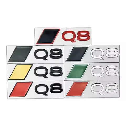 Metal Car Side Stickers Badge Tail Decal Auto Styling for Audi Q8 Emblem R8 RS5 RS3 B6 TT A4 S5 B5 A