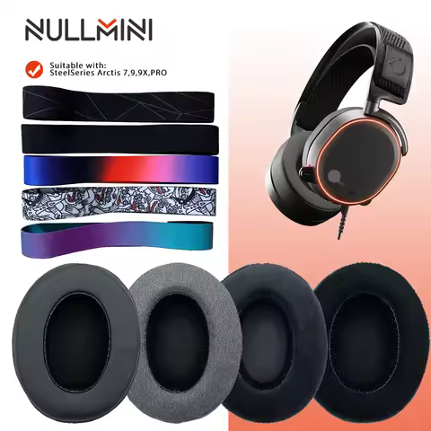 NullMini Replacement Thicken Earpads for SteelSeries Arctis 7,9,9X,PRO Earmuff Earphone Leather Velv