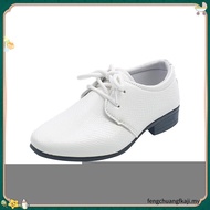 Boys Dress Leather Shoes 2021 Spring Britain for Party Wedding Shows Lace-up Kids Fashion Solid Blac