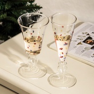 Romantic Goblet Heat-Resistant High Borosilicate Glass Goblet Dotted Champagne Glass Cocktail Glass