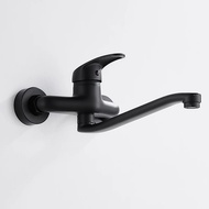 Black Brass Chrome Taps for Kitchen Sink Kitchen Tap Dual Hole Wall Kitchen Mixer Kitchen Faucet