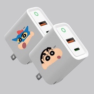 蠟筆小新粉嫩USB3.0+PD20W雙孔充電器/充電頭/插頭