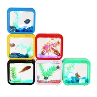 New products mobile betta fish tank small perfect square transparent aquarium household plastic tank for fish