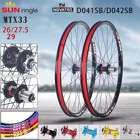 Sunringle-MTB Bike Wheel Set MTX33 26 27.5 29er Novatec D041 D042SB Hub QR TA 7-12S HG MS XD Cassett