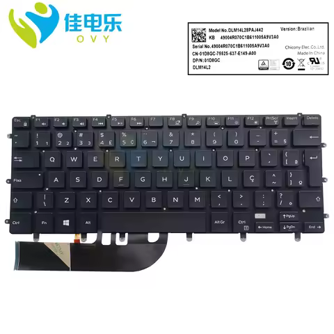 Italian Brazilian Keyboard Backlight For Dell XPS 15 9550 9560 9570 Inspiron 7568 7558 BRA Notebook 