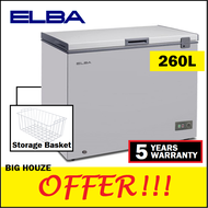 [KLANG VALLEY EXPRESS DELIVERY] Elba 260L Chest Freezer EF-E2620(GR) Energy Saving Peti Sejuk Beku EF-E2620