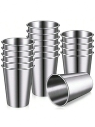 1PC Stainless Steel Beer Glass, Camping Travel Portable Water Glass, Rolled Edge Liquor Glass Drinki