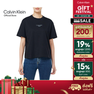 CALVIN KLEIN เสื้อยืดคอกลมแขนสั้นผู้หญิง ทรง Boxy  รุ่น 47C858G UB1 - สีดำ
