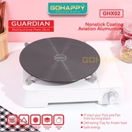GOHAPPY GUARDIAN Pot Protector | Black ANTI-Scorch Pan Coaster | Thawing Plate 24 - 28 CM Defrosting