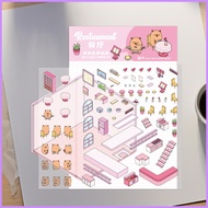 3D Landscaping Stickers Kids 3D Cartoon House Stickers Children Scene Sticker Set Handmade Landscapi