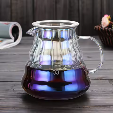 300/500/700ml Glass Coffee Kettle Drip Kettle Coffee Pot Colorful Glass Coffee Kettle Cloud Shaped C