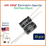 10PCS 63V 220uF Electrolytic Capacitor Kapasitor Elco 63V220UF 10x17mm (1pc)