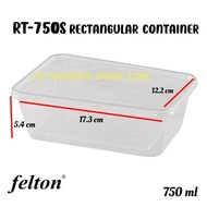 (750ml)Microwavable Rectangular Container RT750S (50set±) Disposable Plastic Food Container / Felton