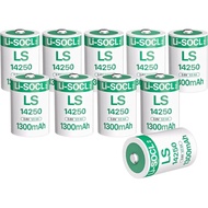 10 PCS 1300mAh LS14250 Batteries 1/2 AA 3.6 Volt Lithium Battery for Dogwatch R9 Leash Dog Collar, M