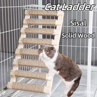Cat Climbing Frame Step-On Step Ladder Cat Villa Solid Wood Sisal Ladder Platform Wall-Mounted Cat C