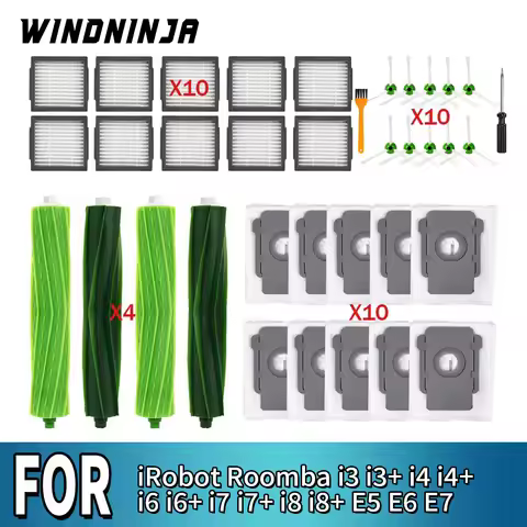 For iRobot Roomba i3 i3+ i4 i4+ i6 i6+ i7 i7+ i8 i8+ E5 E6 E7 Vacuum Accessories Dust Bag HEPA Filte